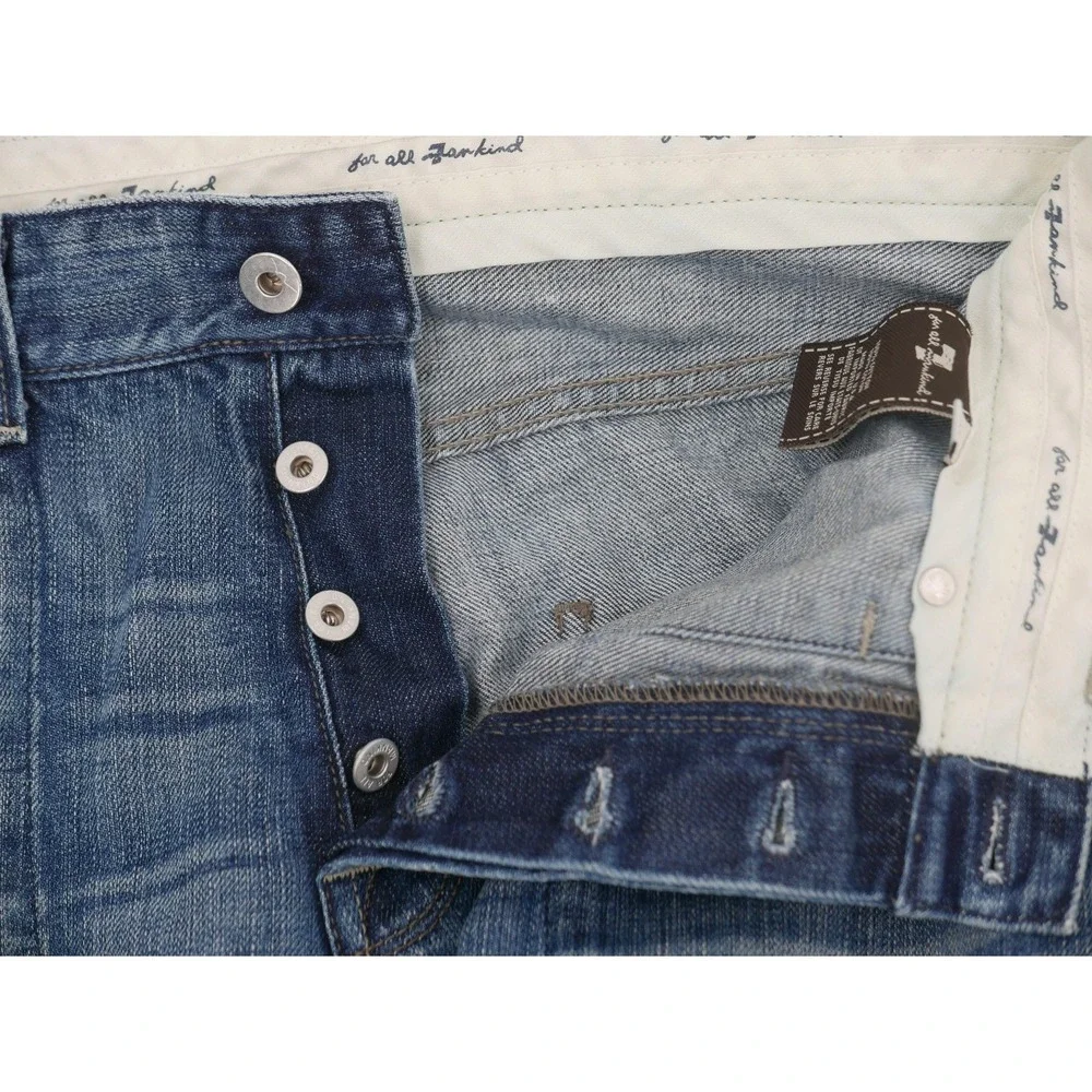 7 For All Mankind Jeans Blue Utility Button Fly Limited Edition 777 Men's 34x33